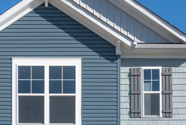 Picture of a siding on the house under intense sunlight