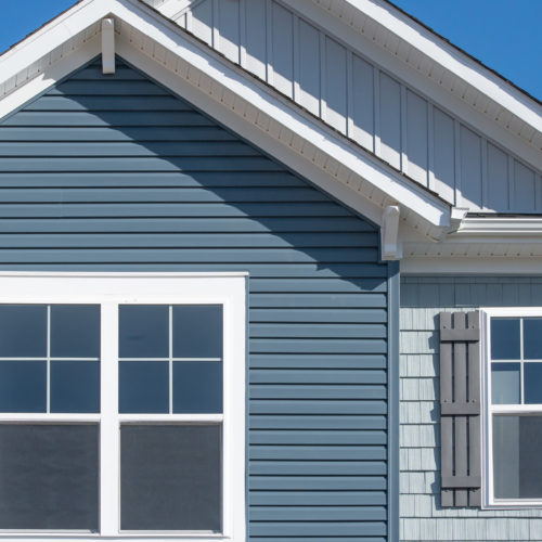 blue Siding on house