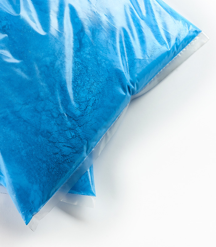 s-Pack bag with blue pigment mixture neckline