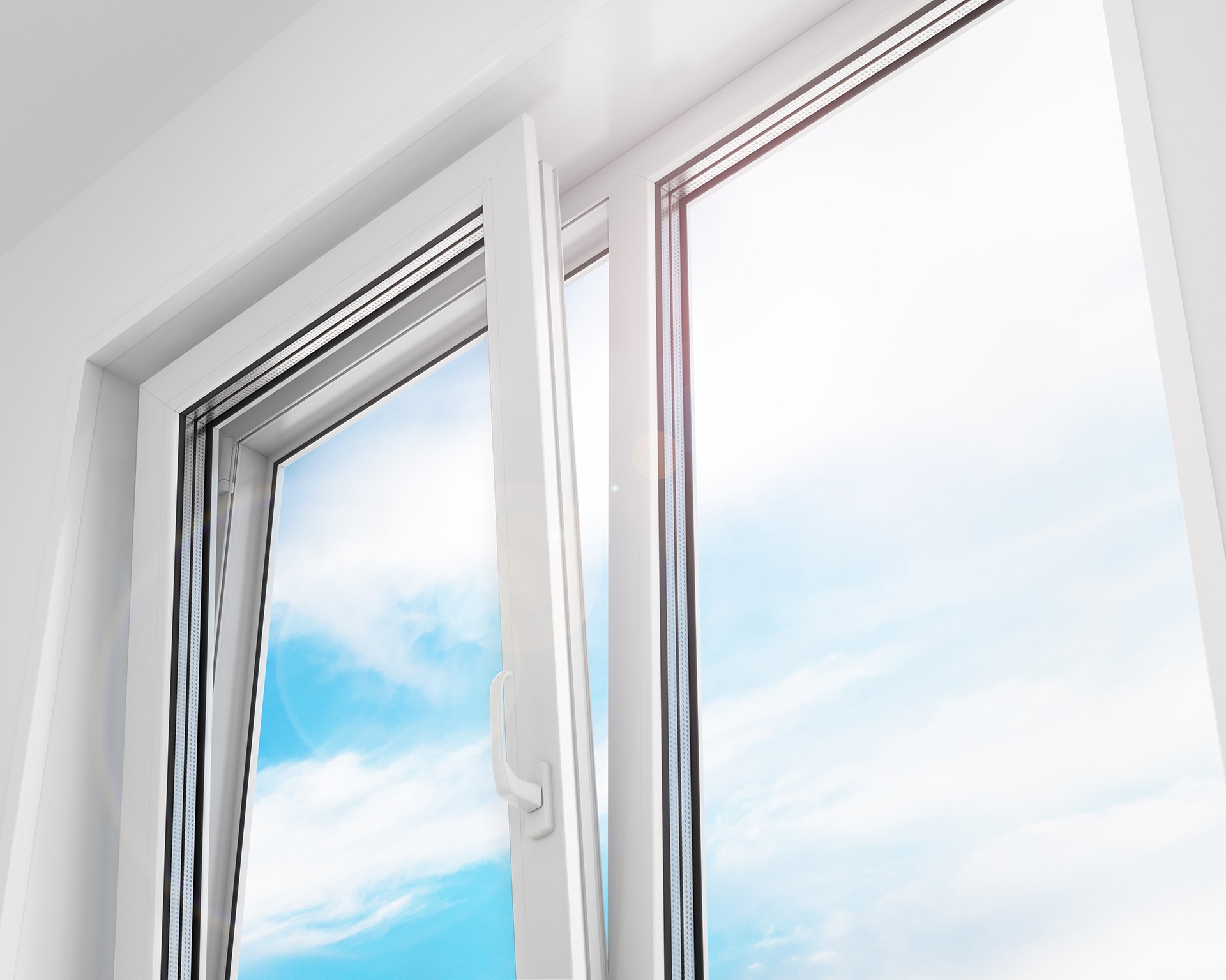 Schönungspigmente zur Nuancierung weißer Fensterprofile.